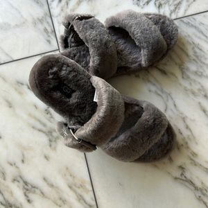 Ugg furry slippers grey size 10